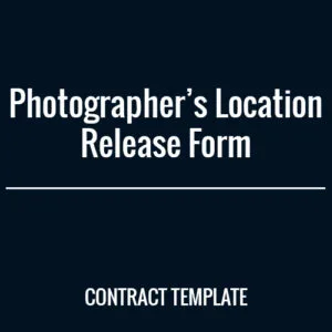 Photographers Location Release Form